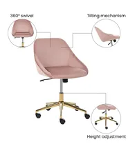Desk Chair BARDSDALE Velvet Pink_1073413