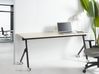 Foldable Office Desk BENDI 180 cm 60 cm with Wheels Light Brown