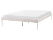 Bett mit Lattenrost Metall VAURS 160 x 200 cm Hellbeige_1165419