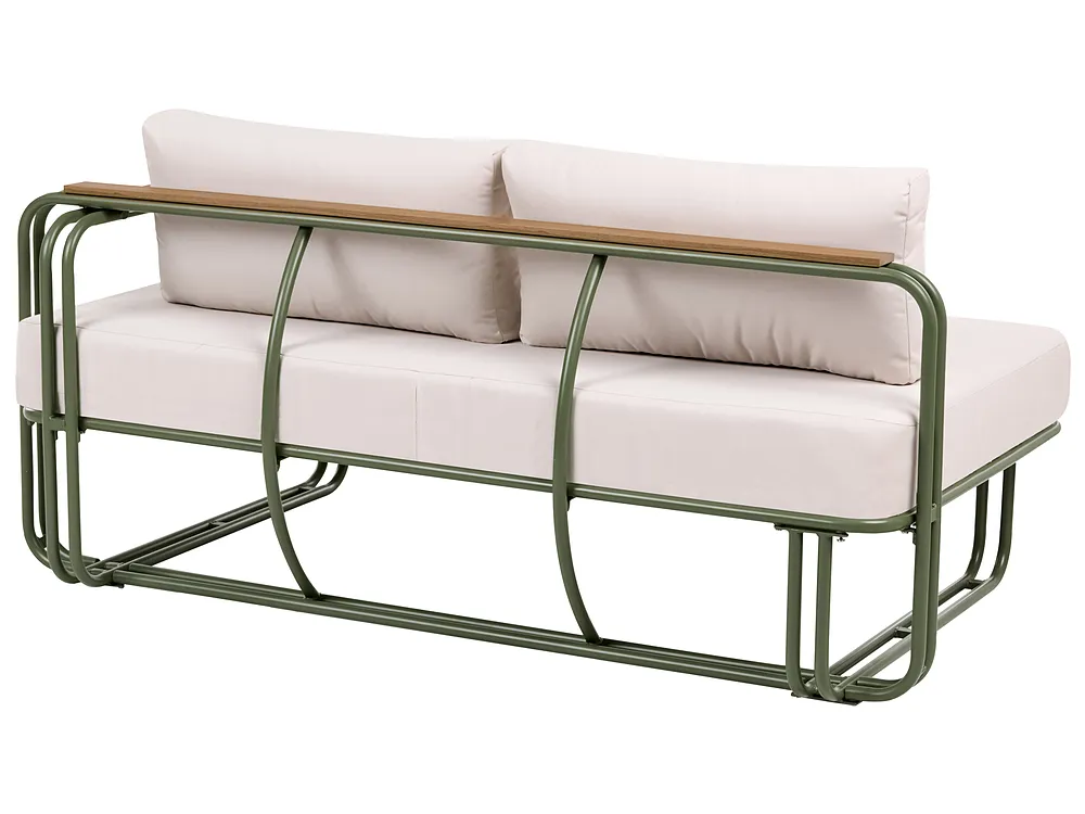 Garden Lounge Set with Table and Ottoman 3 Seater CAMEROTA  Metal Green_1156439