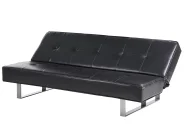 Sofa Bed 3 Seater DERBY Faux Leather Black_700274