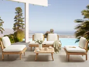 Lounge Set mit Tisch 4-Sitzer ACCADIA zertifiziertes Akazienholz Hellbeige_952769