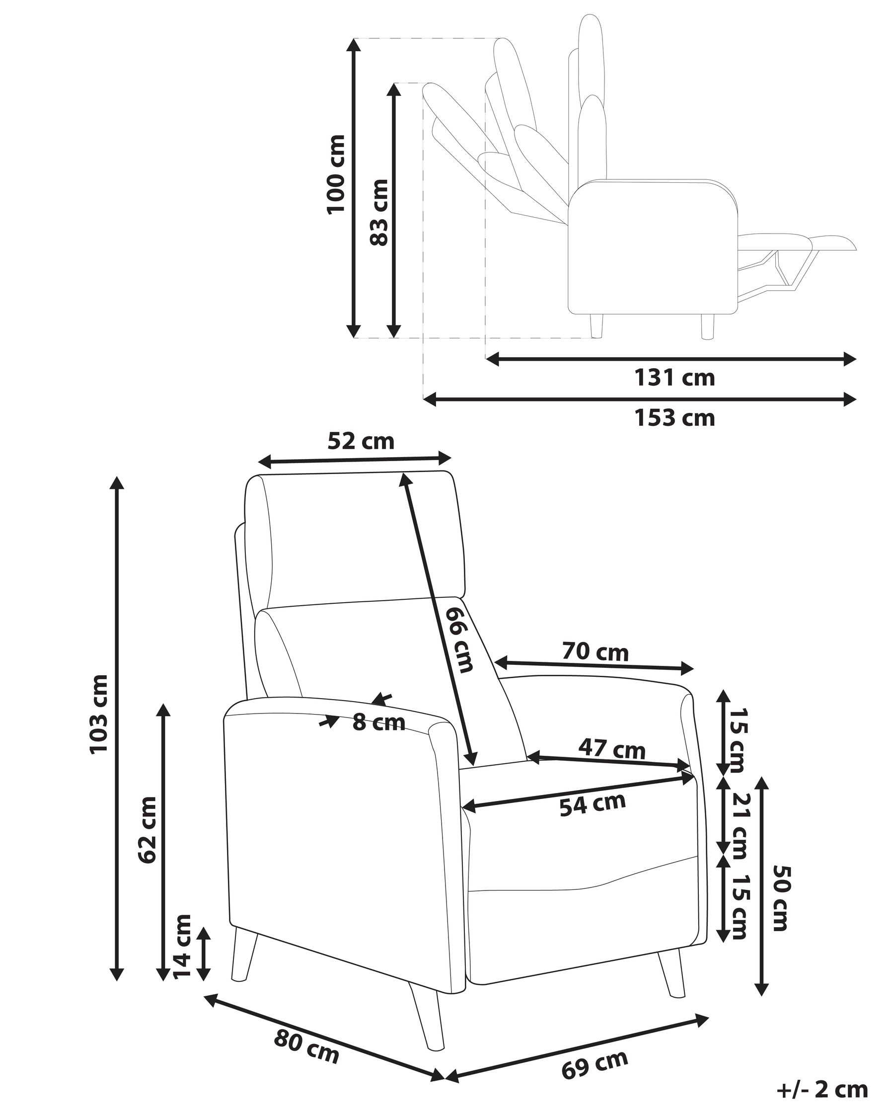 Recliner Chair SELVIK with Footrest Fabric Off-White_956145