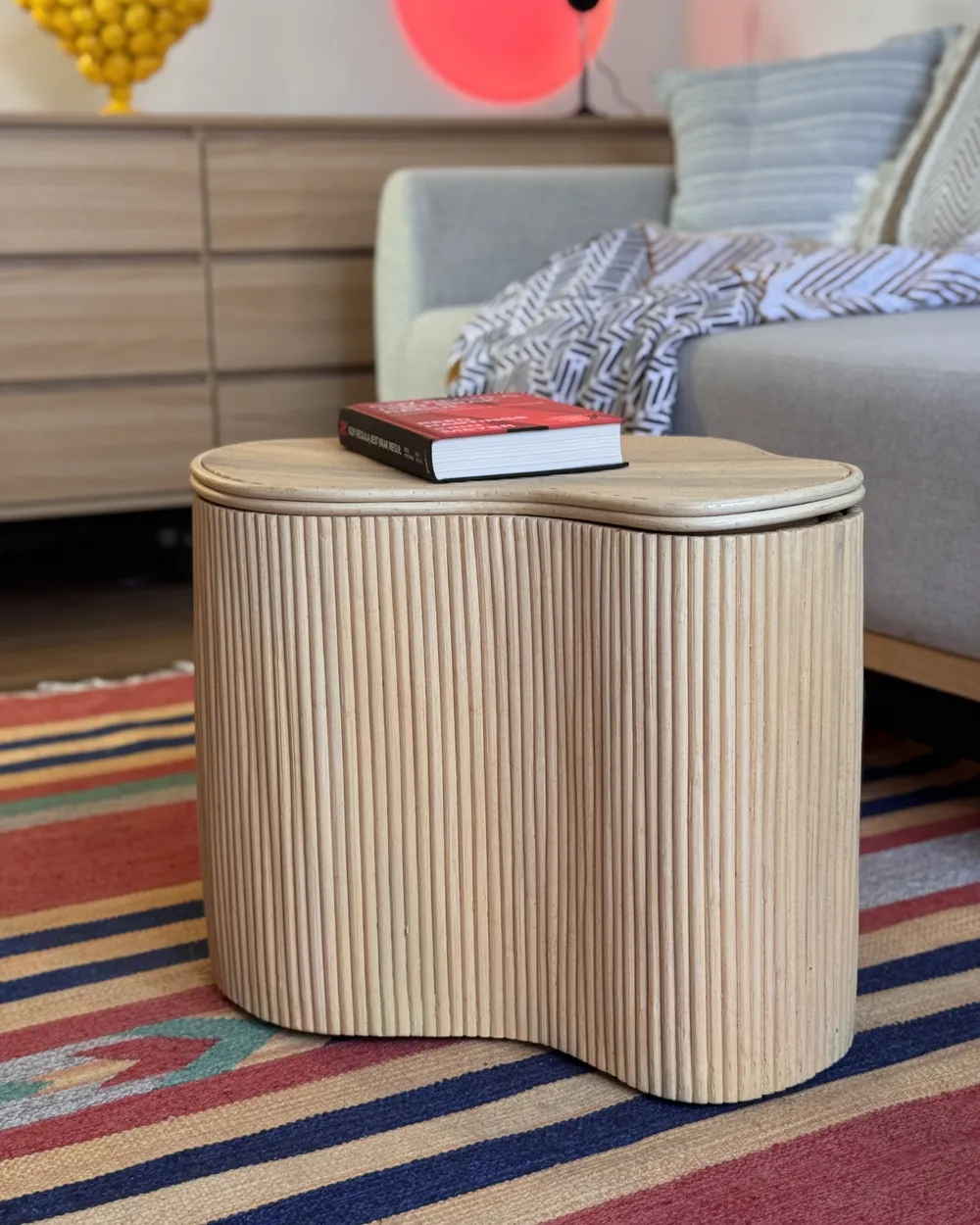Couchtisch 2er Set SALANTI mit Stauraum Rattan Naturfarben_1008896