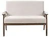 Sofa 2-Sitzer ESRUM Stoff Dunkelbraun / Beige