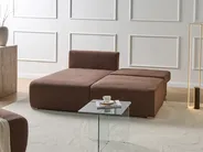 Modular Corner Sofa NERBO Boucle Brown Right Hand_1034366