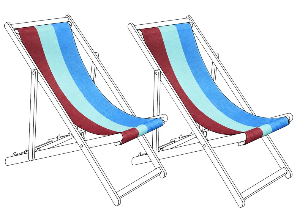 Ersatzstoff für Sonnenliege 2er Set ANZIO/AVELLINO 113 x 44 cm Bunt
