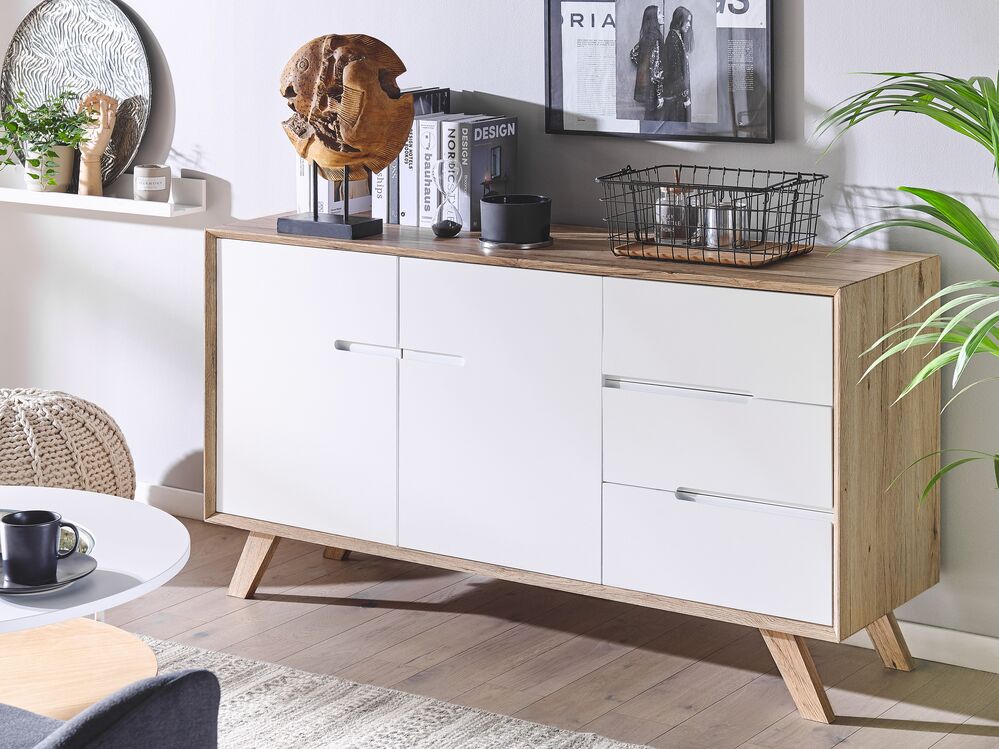 Sideboard mit 2 Türen FORESTER Braun / Weiß