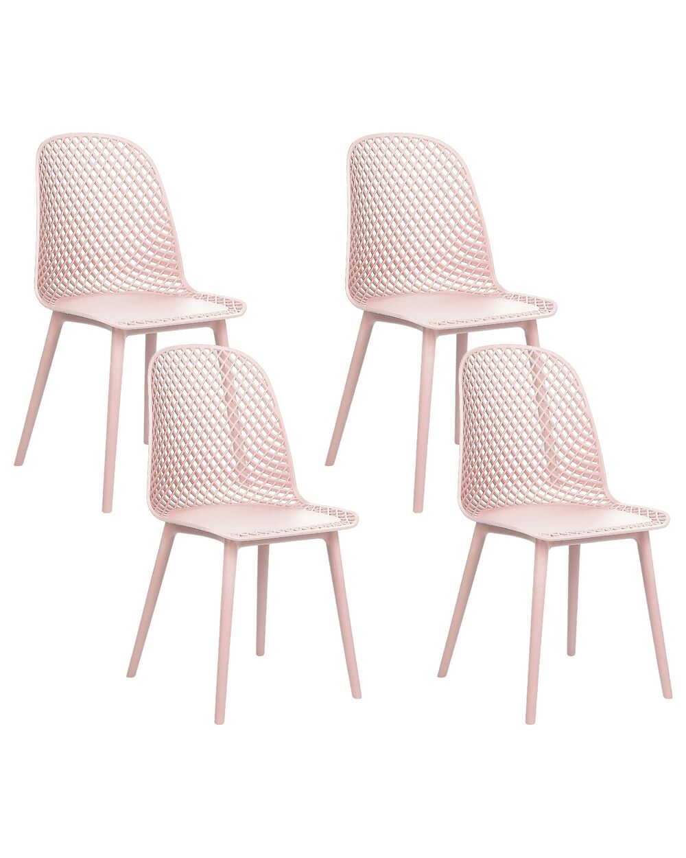 Set van 4 eetkamerstoelen EMORY Pastelroze
