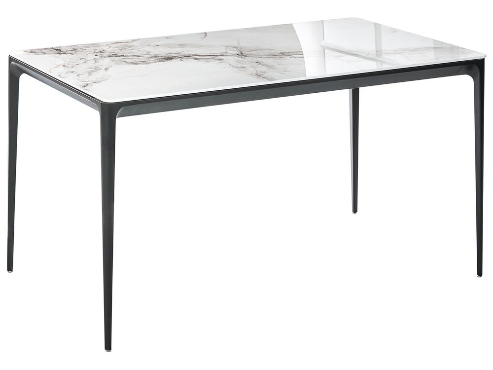 Esstisch JOLLEIN Weißer Marmor 140 cm 80 cm Glas