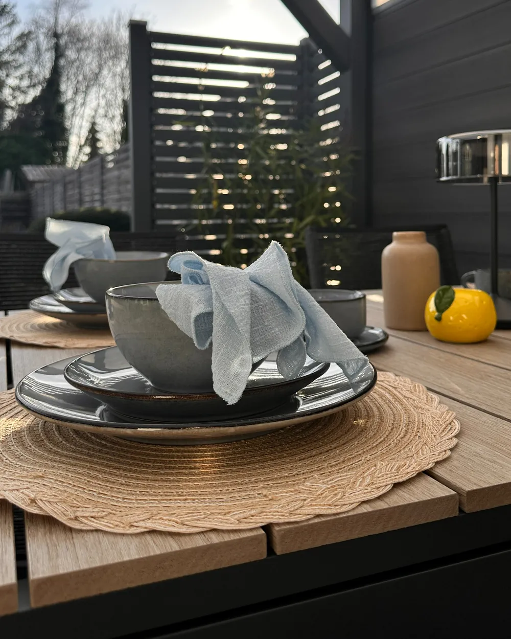 Speiseteller 4er Set JUNIPER Steinzeug Hellblau_981752