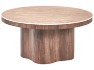 Coffee Table MALTBY Travertine Effect Brown_1144629