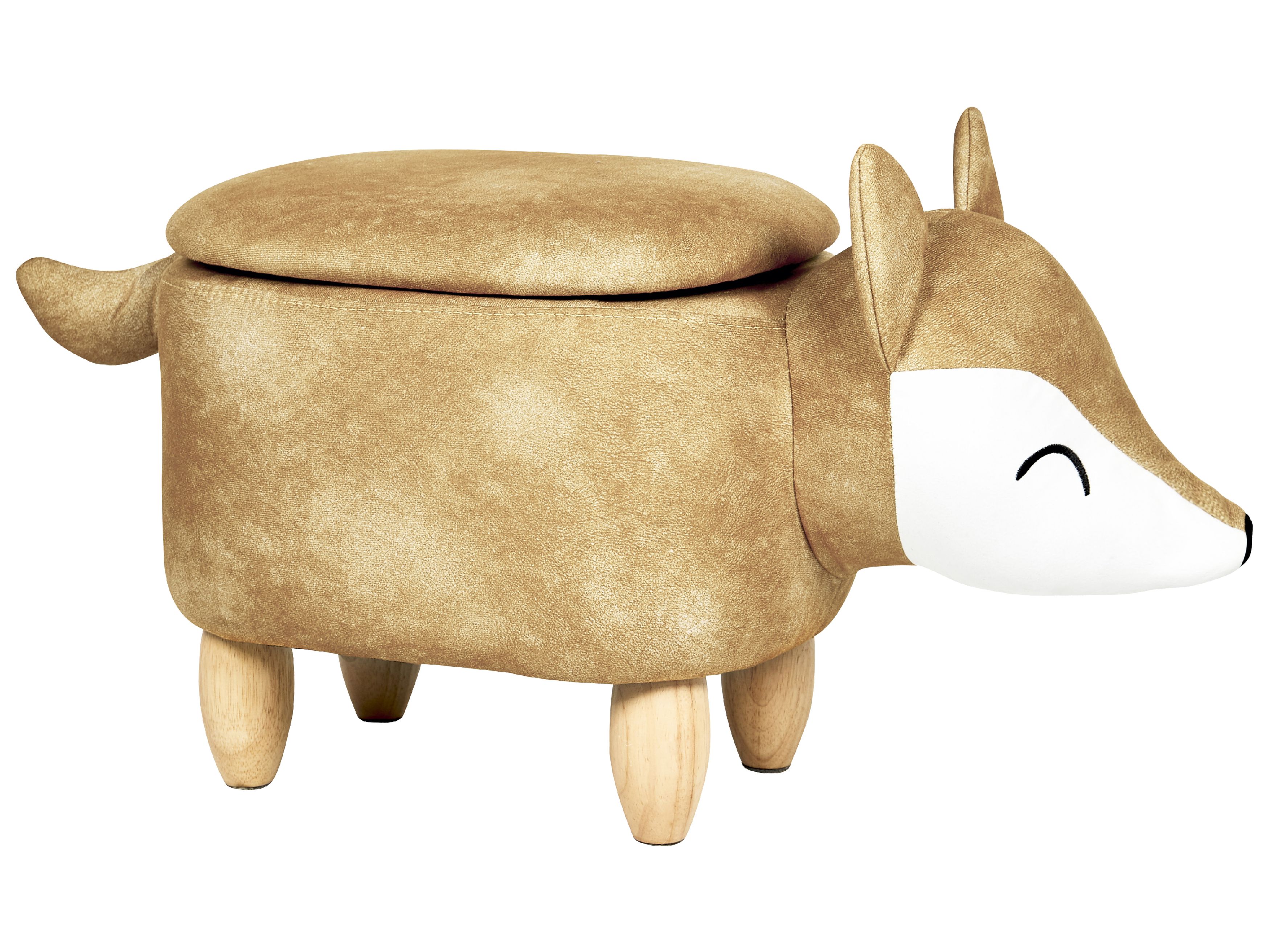 Nilpferd Hocker Kinder Nilpferd Tierhocker Mit Stauraum – 66x36x36 Cm, Weicher Bezug, Holzbeine, Für Kinderzimmer Tierhocker Für Kinder