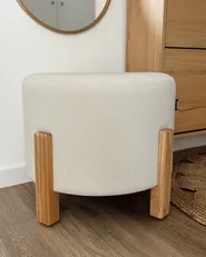 Pouf TERRY Chenillegewebe Cremeweiß_1022445