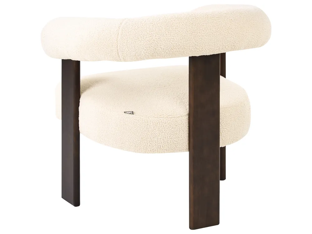 Sofa Set ILBRO Bouclé Cremeweiß / Dunkelbraun_985005