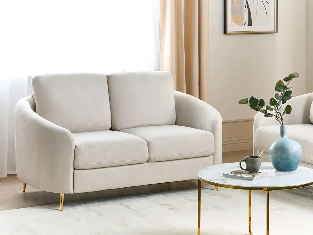 Sofa 2-Sitzer TROSA Stoff Hellbeige