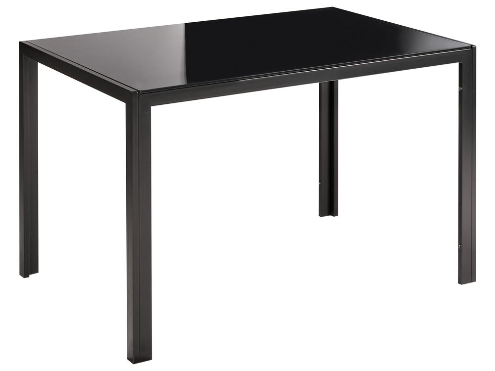 Table de repas LAVOS Noir 120 cm 80 cm Verre de sécurité