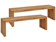 Gartenbänke 2er Set SULZANO 150 cm Akazienholz Braun_921671