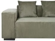 Ecksofa 4-Sitzer LUNGO mit Ottomane Cord Grün linksseitig_962288