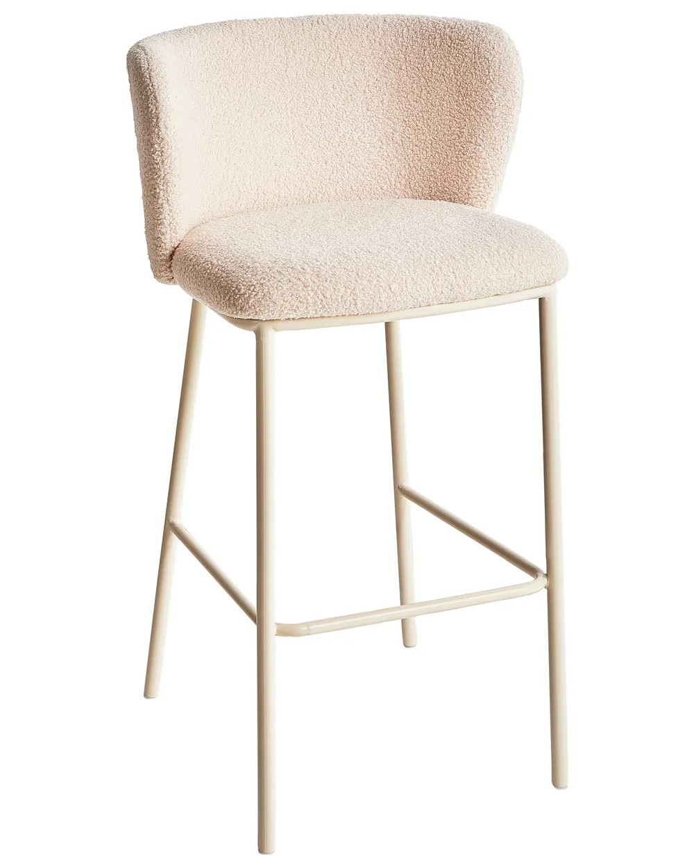 Set mit 2 Barstühlen MINA II Bouclé Hellbeige_1032823