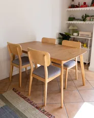 Ausziehbarer Esstisch MADOX Helle Eiche 120/150 cm 75 cm_941316