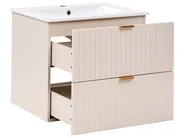 Wall Mounted Vanity Unit with Basin TOTORANI 60 cm Beige_1123593