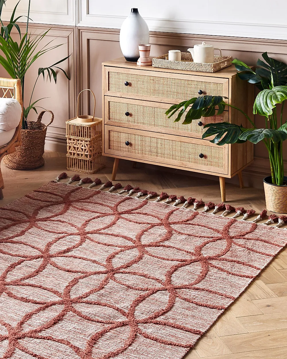 Teppich KIRSEHIR Rot 160 x 230 cm Baumwolle_1184364