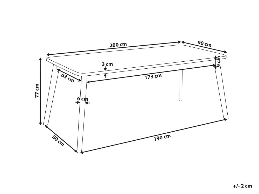 Esstisch KEHO Dunkle Eiche 200 cm 90 cm_1010872
