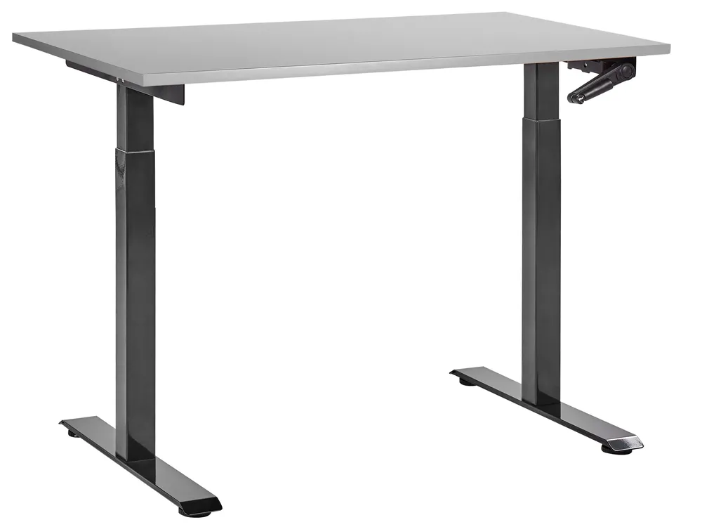 Schreibtisch manuell höhenverstellbar DESTINES 120 cm 72 cm Grau / Schwarz