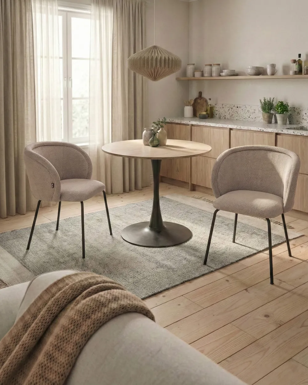 Esszimmerstuhl 2er Set SARASOTA Stoff Taupe