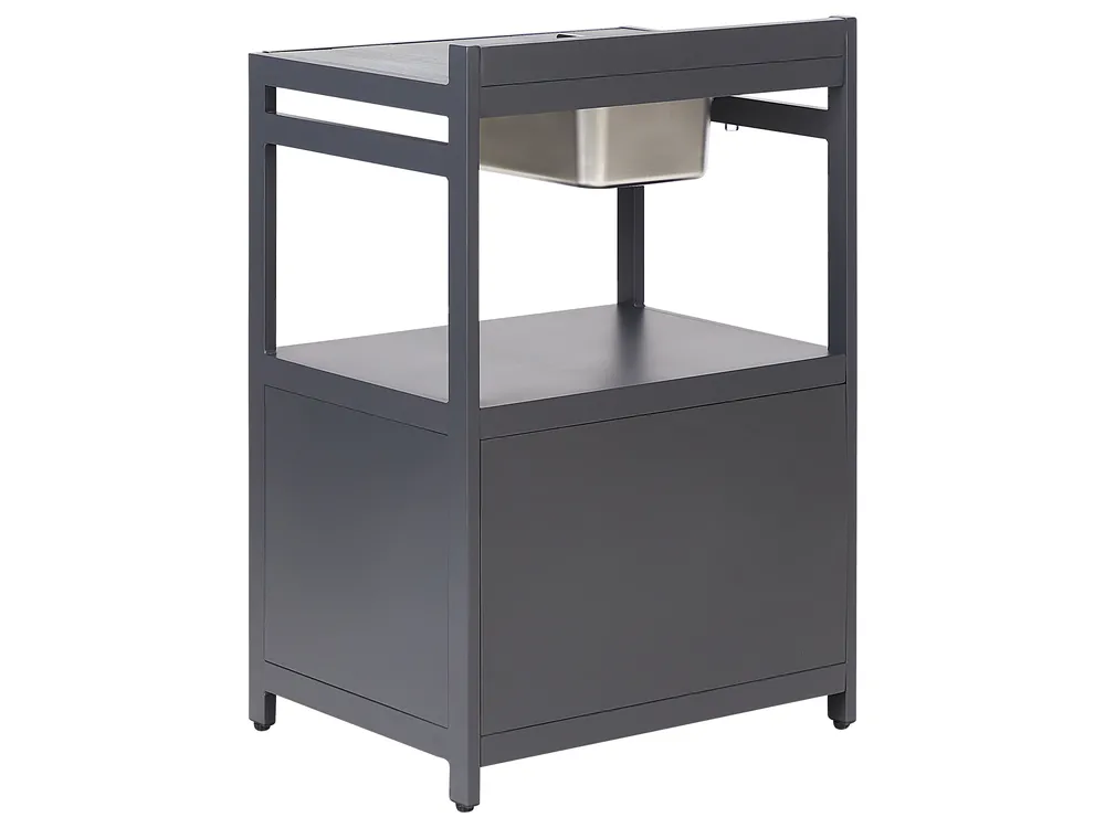 Outdoor Kitchen Set with Sink ORTISEI Graphite Grey Metal_934825
