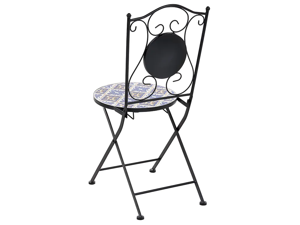 Bistro Set SIPONTO Metall Weiß / Blau_1155719