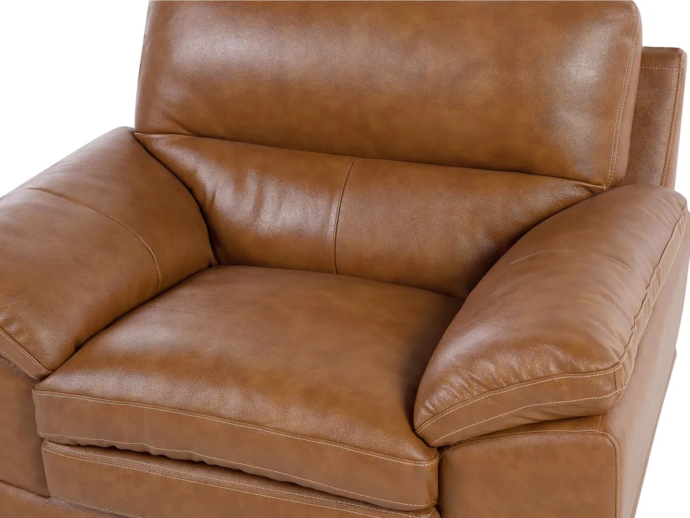 Living Room Set 4 Seater HORTEN Leather Brown_768150