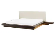 Bett mit LED Kunstleder ZEN 160 x 200 cm Dunkle Esche_941352