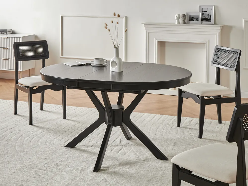 Ausziehbarer Esstisch TYMIS Schwarze Eiche 107/137 cm 107 cm