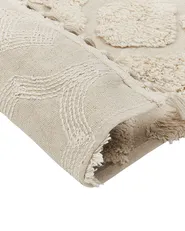 Teppich AKSARAY Beige 80 x 150 cm Baumwolle_839212