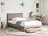 Bett mit Schubladen LONZAC Samtstoff Taupe 120 x 200 cm