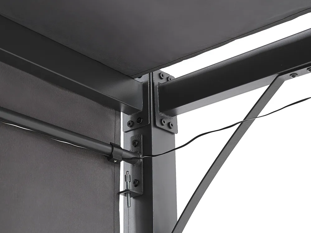 Pavillon LED PARGA 310 cm 310 cm Metall Dunkelgrau_827683