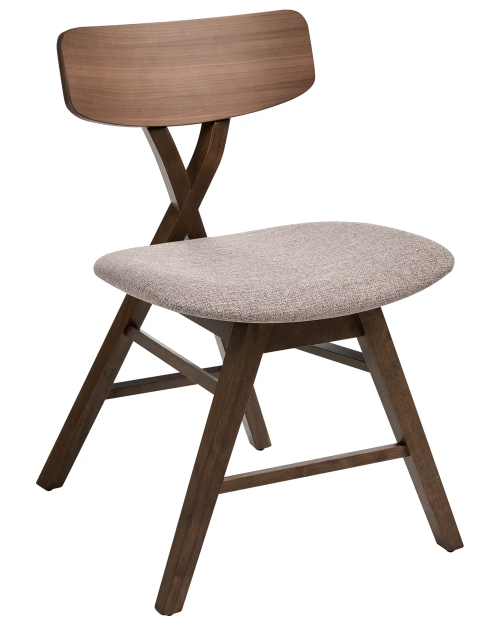 Esszimmerstuhl 2er Set LELAND Holz Braun / Taupe_1065926
