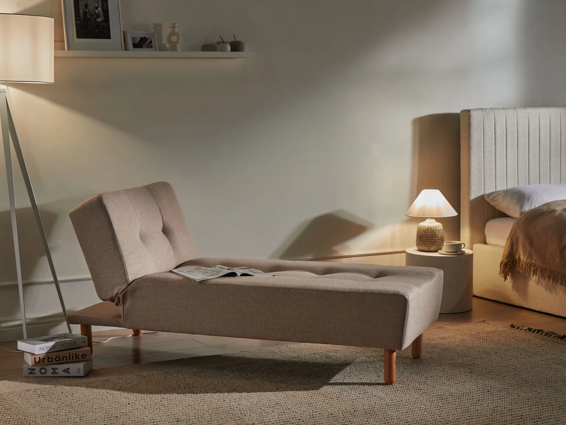 Chaise Longue ALSTEN Fabric Beige_1034570