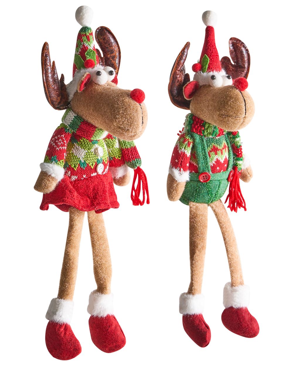 Weihnachtsdekoration 2er Set VATNDALSVATNET 38 cm Rentier Bunt