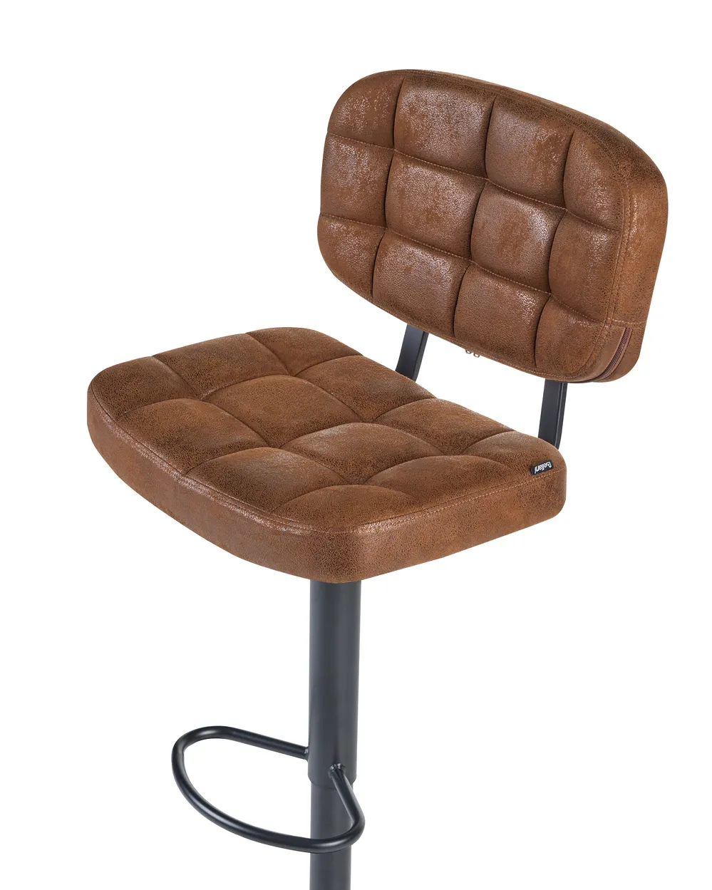 Set mit 2 Barhockern TILTON drehbar Kunstwildleder Braun_1078315