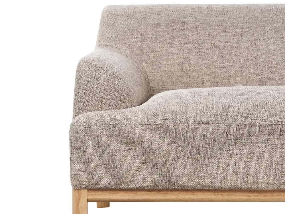 Corner Sofa 3 Seater SOSJO Fabric Light Brown Left Hand_941046
