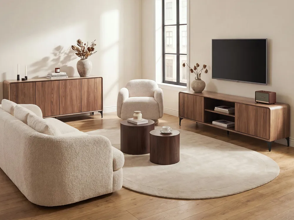 4 Door Sideboard COWELL Dark Brown_1114686