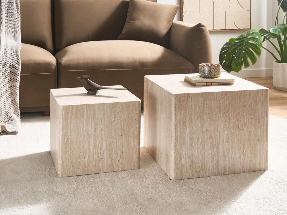 Couchtisch 2er Set TERO Travertinoptik