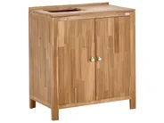 Outdoor-Küchenschrank mit Spüle VENOSA Braun / Schwarz Akazienholz_984602