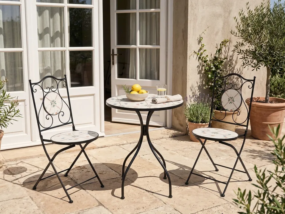 Outdoor Bistrotisch CARONA 60 cm 60 cm Metall Schwarz