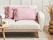 Dekokissen 2er Set TANSY 40 x 60 cm Baumwolle Rosa Ohne Muster_1183922