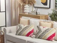 Dekokissen BETULA 30 x 50 cm Baumwolle Beige Geometrisches Muster_820661