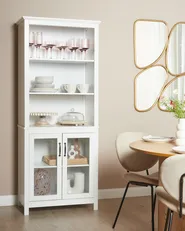 Vitrine mit Glastüren LUSBY 75 cm Weiß_913476